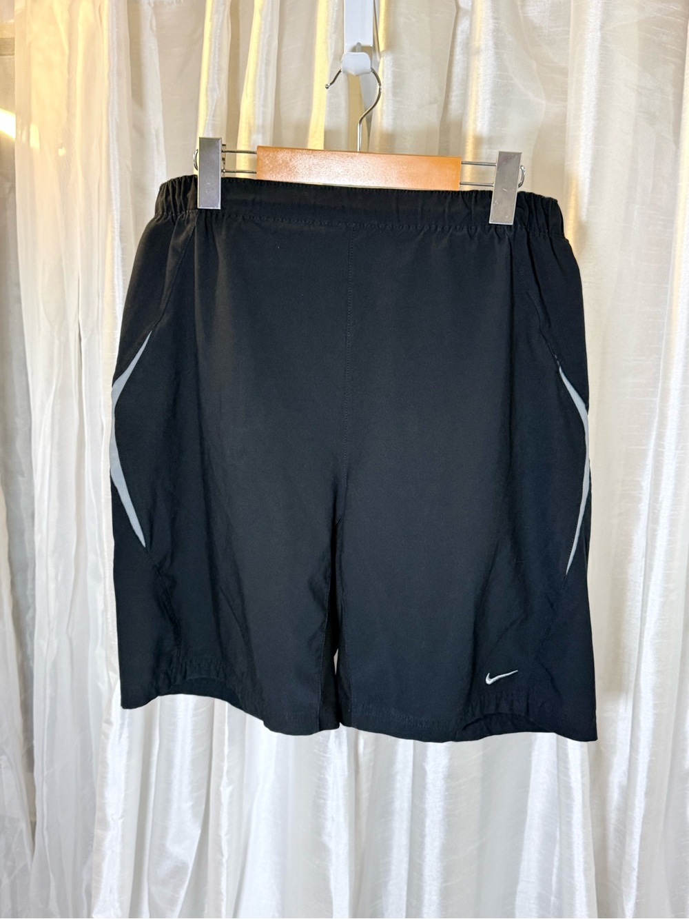 Nike Black Men’s Athletic Shorts with Silver Reflective Trim